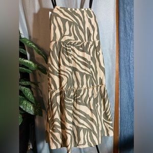 Zebra Print Tiered Skirt